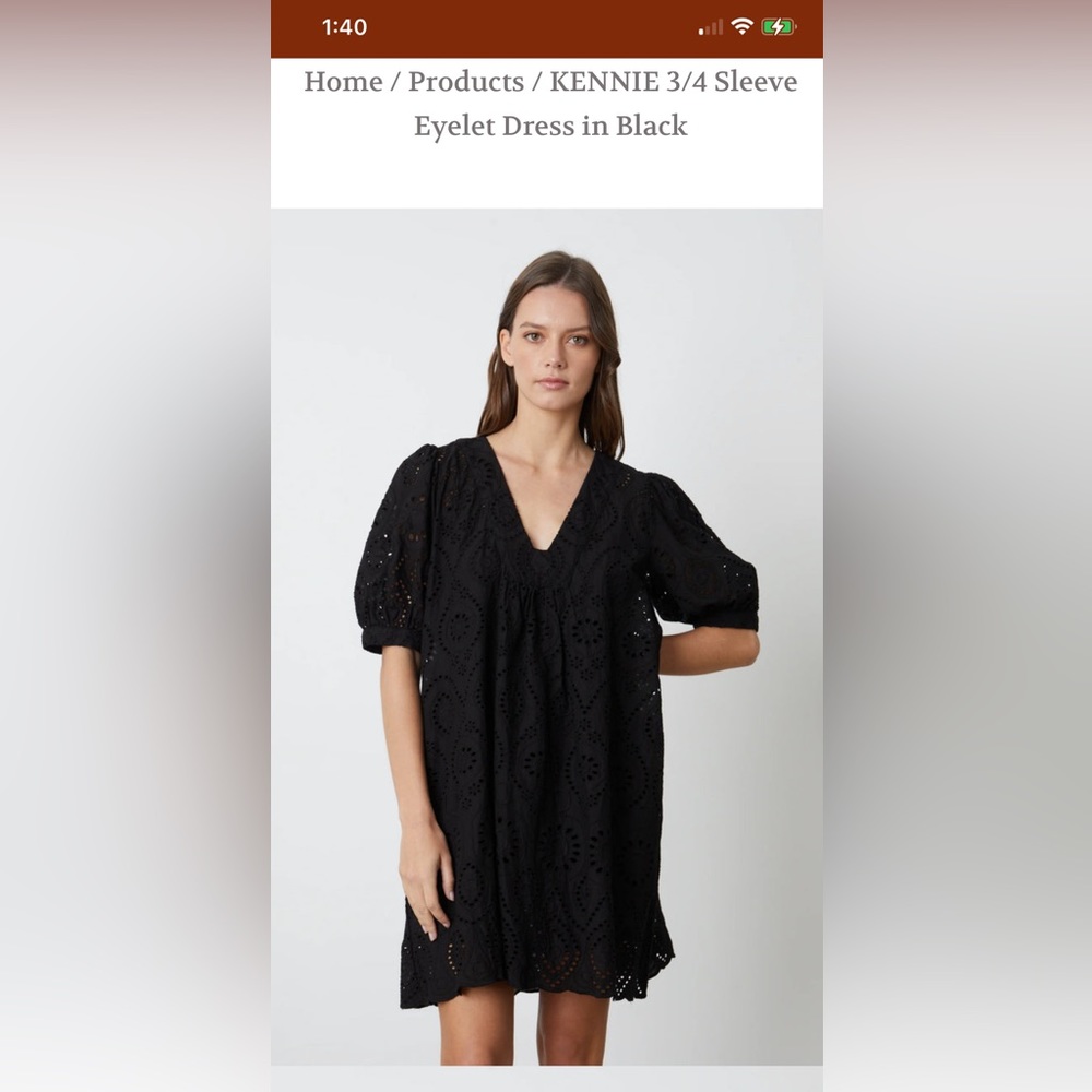 Velvet by Graham and Spencer Kennie dress size Small eyelet 100% cotton NWT